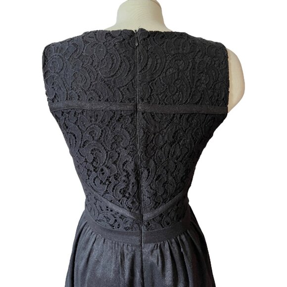 Taylor Black Lace Baby Doll Dress Sz 8 (Medium) Womens Sparkly with Pockets - Picture 7 of 14